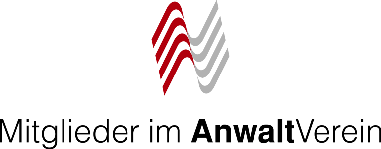Mitglied im Anwaltverein Logo des AnwaltVereins mit dem Text „Mitglieder im AnwaltVerein“.